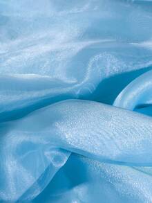1 Stück glänzender Wasser-Organza-Eisgarn, Kleid Hochzeitskleid Schmuck Hintergrund handgefertigter DIY Stoff - Aquablau - Übersicht 3