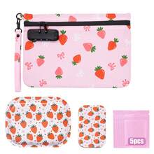 Portable Odor-Proof Bag Set. Simple Storage Bag Set. Odor-Proof Bag With Password Lock And Carbon Fiber Lining, Equipped With Metal Tray, Storage Box And Sealable Bag, Wide Wrist Strap, Suitable For Carrying Out For Travel, Office, Friends Gathering And More. The Best Gift For Yourself And Friends. - Multicolor - View 12