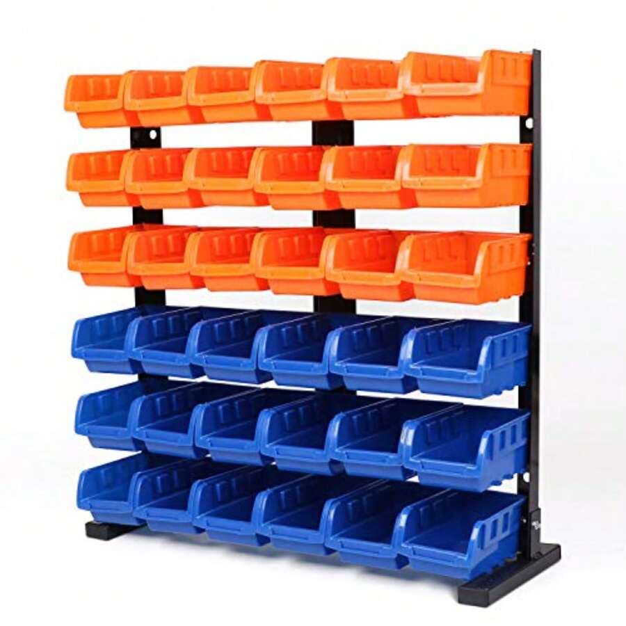 Horusdy - Organizador de cestas de almacenamiento de 36 piezas para garaje, plástico, herramienta de taller, herramientas para hombres - Multicolor - Ver 1