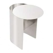 YUNRUX Mesa auxiliar, Mesa auxiliar de acero inoxidable, Mesa auxiliar para sofá - Plateado - Ver 7