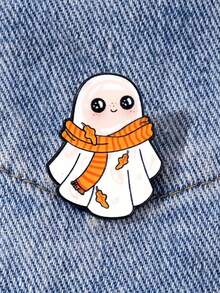 1pc Creative Cartoon Ghost Brooch, Suitable For Wearing On Suit Or Coat Collar, Applicable For Holiday Outfits, Parties, Halloween, Daily Use, Also Can Be Used As A Unique Accessory For Bags - One Size Fits All - View 3