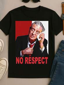 No Respect Rodney Dangerfield Retro Comedy Pop Art Unisex Cotton T-Shirt - Black - View 1