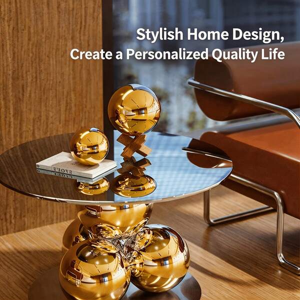 1pc Gold Stainless Steel Mirror Decorative Ball, Reflective Garden Sphere Ornament, Polished Decorative Ball, Suitable For Garden Lawn Patio Yard Outdoor Landscape, Modern Home Decor, Pond Decoration, Balcony, Wedding Party Decoration