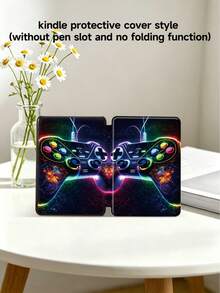 彩色遊戲控制器圖案保護殼，相容 iPad Air 8(M4)2026(11-Inch)、Air 4/5 10.9 吋、7/8/9代 10.2 吋，內建筆槽，相容 Tab S6 10.4 吋、Kindle 11代(2022/2024)、Kindle Clara 2E、Clara Colour、Clara BW (6-Inch) 及 Libra Colour (7-Inch)，可愛甜美時尚設計，生日與節日適用 - 彩色 - 查看 9