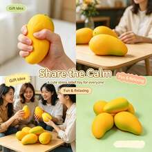 Handmade Crispy Mango Stress Ball Squeeze Toy, Color-Changing Soft Mango Squishy Toy, Stress Relief Relaxation Toy - 彩色 - 查看 6