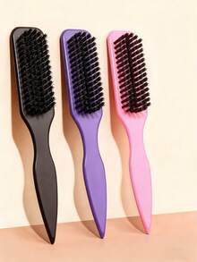 1pc Solid Color Sleek Back Comb, Fashionable & Portable, Can Be Used To Smooth Frizzy Hair, Anti-Static, Create Smooth Ponytail, Bun And Hairline Styling, Add Volume And Style, Women's Hair Accessory, Comb, Hair Brush, Hair Care Product - A - View 8