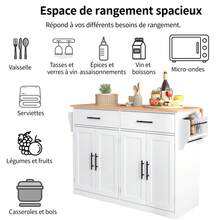 Kitchen Island White Made Of Wood For Kitchen - 原木色與白色 - 查看 5