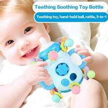 Infant Montessori Toys - Baby Teething Relief - Newborn Teething Toys 0+ Months Girls Boys Ball Chewing Toy Gift Toddler Teething Toys Colorful Soft Silicone Ring Teether, Soothing Teether, Teething Gum Set, Suitable For Toddlers And Infants (Note: Ball And Small Parts Color Box Position Are Random) Mini Version - Color - View 6