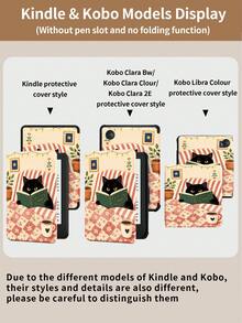 Kingsung Black Cat Reading Pattern Tablet Protective Case, Compatible With IPad Air 8 (Model M4), 2026 11-Inch/13-Inch, 9.7/10.2/10.5/10.9/12.9-Inch, Pro 11-Inch, 10th Generation, Galaxy Tab S6 Lite 10.4-Inch, Kindle Paperwhite 2024 12th Generation, Kindle 2022 11th Generation, Shockproof Protective Case With Smart Stand, Auto Wake/Sleep Function - Multicolor - View 11