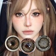 Eyeshare زوج واحد من عدسات لاصقة ملونة للعيون، عدسات زرقاء، عدسات رمادية، عدسات بنية، مكياج تجميلي، قابلة للتخلص منها سنويًا - بني - مشاهدة 8