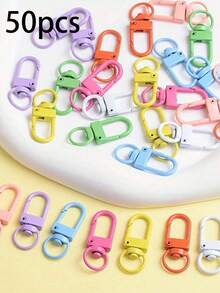1/10/20/50pcs Alloy Rotating Keychain Hook, Alloy Rotating Lobster Clasp Keychain - Multi-Functional Spring Clip Key Ring, Suitable For Handbags And Accessories - Multicolor - View 13