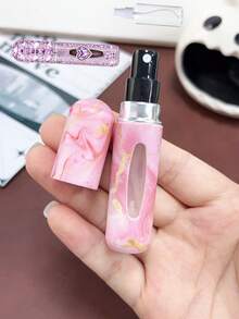 1/4件大理石紋香水噴霧瓶，可重複使用，容量略小於瓶身，迷你化妝品瓶，香水、純露包裝工具，多色可選，生日禮物，節日禮物，旅行便攜，5ml，旅行分裝瓶套裝 - 彩色 - 查看 9