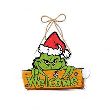 The Grinch Christmas Decorations, Small Door Ornaments, Creative Decor, Scene Decoration, Party Favors - Multicolor - View 7