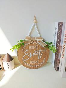 1件綠葉蝴蝶結木製門牌「Welcome Home」牆掛裝飾（小圓形），適用於玄關門、牆面、房間、居家、客廳、臥室、商店及各種場合，感恩節、聖誕節禮物，送給朋友與家人的節日禮物 - 彩色 - 查看 7