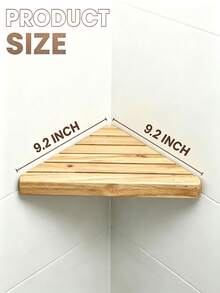 Wooden Triangle Corner Shower Caddy, No Drilling Required, Suitable For Bathroom Tiles - View 7
