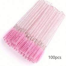 150/50 piezas Cepillos desechables para pestañas, cerdas de nailon tamaño S, aplicador de extensión de cejas sin aroma, mango de plástico ABS, adecuado para piel normal, juego de cepillos rosa y negro, cepillo para cejas y sombras de ojos, decoración de bodas, accesorios de baño - A - Ver 16