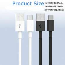 1 Pack [3ft/6ft/10ft] USB To USB-C Fast Charging Cable, Compatible With IPhone 17/16/15 Charger, Compatible With Apple 17/16/15/Pro/Pro Max/Plus Long Type-C Car Charger Cable, Supports CarPlay Function, Compatible With Samsung Galaxy S25/S24/S23/S22/S21/S20 And Other Phones - Multicolor - View 6