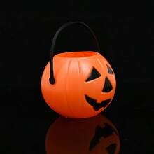 Halloween Pumpkin Flower Bucket Witch Costume Holiday Atmosphere Decoration Props Handheld Ornament - 4 Flowers + Pumpkin Bucket - View 5
