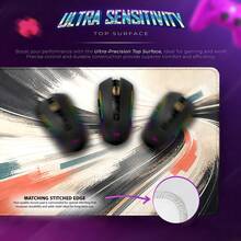 Ivory Sport Brush Large Mouse Pad, Abstract Motion Desk Mat With Coral Teal Accents, Extended Gaming Mouse Pad For Office And Study - View 3