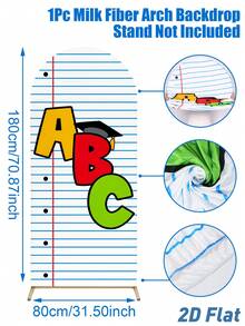 1 قطعة خلفية قماشية مقوسة للعودة إلى المدرسة، لافتة "دفتر ABC"، لوازم ومستلزمات بموضوع المدرسة والتخرج، ديكورات للعودة إلى المدرسة - متعدد الألوان - مشاهدة 10