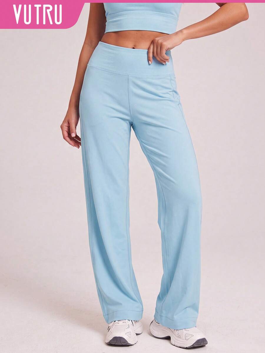 VUTRU Women's High Waist Straight Leg Sweatpants With Back Pockets, Flattering Loose Fit Workout Pants For Running, Fitness, Yoga Sports - Sky Blue - View 1