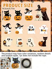 12pcs-Cute Paper Halloween Ghost Decorations, Party Decor, Horror Theme Decor, Tree Hanging Ornaments, Haunted House Party Decor, Holiday Hanging Decor, Ghost Decor, Classic Halloween Theme - Multiple Styles - View 3