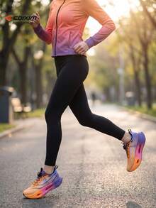 EDIXIM 女款夏季網布路跑鞋，輕量透氣緩震防滑跑步鞋，情侶款百搭運動鞋 - 紫微橙 - 查看 4