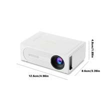 MOMAN 便攜式迷你 LED 投影機,有線 USB 手機螢幕鏡像,無需 WiFi 無線投屏,原生 320*240P,1080P 解碼,EU/UK/US 插頭可選,適用於家庭劇院、派對、辦公室 - 白色 - 查看 8