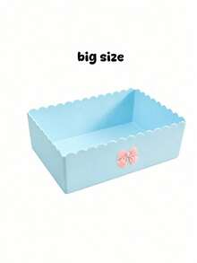 Pink Bow Storage Box, Cream Bow Storage Box Student Desk Stationery Organizer, Home Sundries Storage Basket, Suitable For Home, Office, Kitchen, Bedroom Vanity, Daily Essentials, Suitable For Home, Restaurant, Living Room Decor, Vanity, Durable Plastic, Wedding Bride Gift, Mother's Day Gift, Birthday Gift, Holiday Souvenir, Back To School Gift, Graduation Gift - Multicolor - View 16