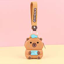 XD 1pc Mini Capybara Shaped Coin Purse With Keychain - Silicone Material, Multi-Functional Zipper Lipstick Storage Bag, Cute Cartoon Design, Suitable For Girls, Can Be Used As Coin Purse, Student Backpack Decoration, Mini Bag Charm, Unique Phone Accessory, Also Suitable For Women's Wallet And Phone Accessory, Can Be Given As Gift To Friends, Party Accessory, Car Pendant Or Children's Gift. - Multicolor - View 8