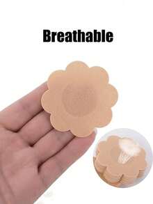 10PCS(5Pairs)~100PCS(50Pairs) Invisible Nipple Tape Disposable Nipple Pad Tapies Nipple Cover Non-Woven Nipple Sticker Chest Stickers Suitable For Special Occasions Or Daily Wear, Providing Smooth Contours And Extra Confidence - Non-woven Fabric Pattern/round - View 6