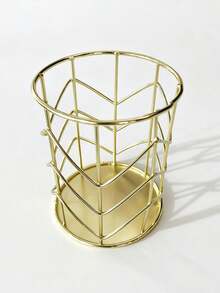 Metal Hollow Pen Holder Makeup Brush Holder For Makeup Brush Stationery For Desk Office Home School Storage And Organization Basket Multifunctional Storage Rack Back To School Dorm Room Essentials College Bathroom Accessories Home Decor - Multicolor - View 14