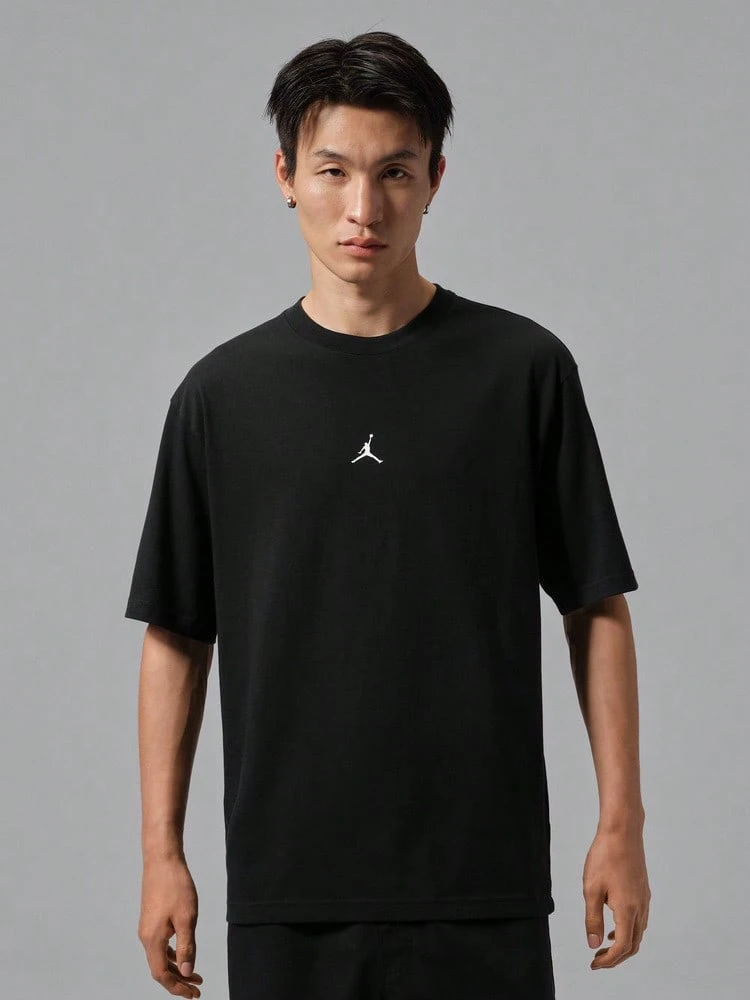 Men's AS JORDAN UTILITY GFX TEE Short Sleeve Knit Collarless T-Shirt TIX4986-010 - Black - View 1