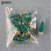 10pcs Mini Christmas Tree Decor, Small Cedar Wood, Artificial Desktop Decoration, New Year Decoration Accessories, Artificial Snow Scene Mini Pine Tree DIY Crafts Dollhouse Decor, Realistic Touch Arrangement - Multicolor - View 15