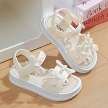 Vicvait Girls Cute Bow Decor Fashion Sunny Sandals - White - View 4