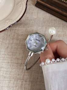 1 buah Jam Tangan Quartz Wanita Klasik Fashion untuk Bisnis Warna Emas/Perak, Cocok untuk Pemakaian Sehari-hari, Hadiah Ulang Tahun/Wisuda, Pesta Kasual - Perak - View 3