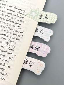 120pcs/Pack Cute Cat Shaped Index Sticky Notes, Adorable Highly Attractive Label Memo Stickers For Students, Directory Classification Markers, Message Notes, INS Style Cartoon Memo Paper, Student Message Classification Directory Stickers, Index Tabs, Reusable Sticky Notes - one-size - View 5