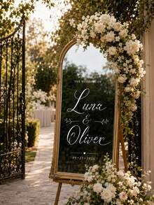 Custom Mirror Sticker Wedding Seating Chart Sticker - Wedding Signage Decoration DIY Wedding Sticker - Seating Chart Mirror Sticker Welcome To Wedding Mirror Sticker - Custom Mirror Letter Sticker - Happy Wedding - Wedding Decoration/Modern Wedding Welcome Sign - Multicolor - View 4