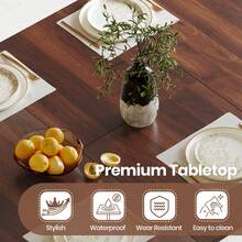 Extendable Dining Table, Oval Kitchen Table 120-160 Cm For 4-6 Seater, Marble Effect Dining Table With Metal Legs And Hidden Table Leaf, Suitable For Kitchen, Dining Room Or Living Room - Khaki - View 10
