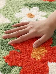 DAJIANG 1PC Bathroom Mats Rugs Flocking Fluffy Comfortable Underfoot Flower Shaped Bath Mat,TPR Backing Non-Slip Kitchen,Outdoor, Indoor, Runner Corridor, Bedroom, Living Room, Beside Throw Rugs Machine Washable Rugs Easy Cleanfor Bedroom Bathroom Decor - Multicolor - View 8