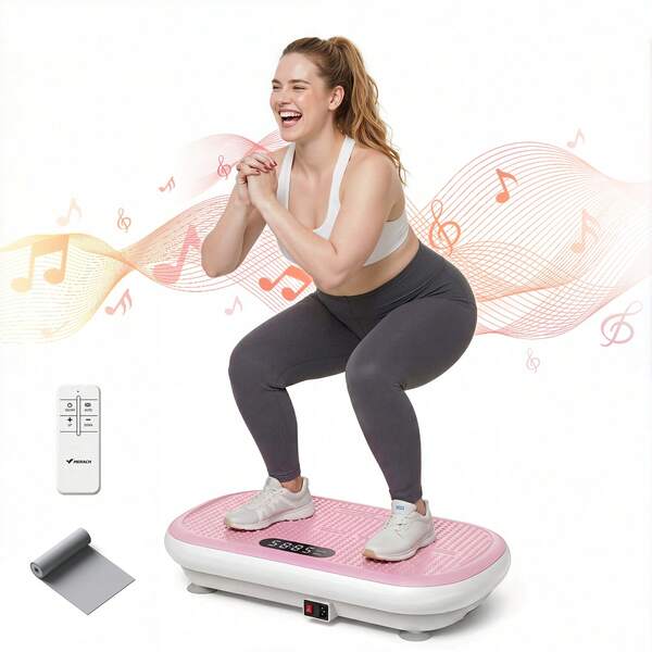 MERACH Vibration Plate, Plataforma vibración de Cuerpo Entero de Alta amplitud, Equipada con Almohadillas de Silicona Antideslizantes, para Adelgazar y moldear la Figura