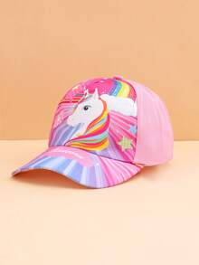 1PC Kids Cartoon Unicorn Baseball Cap, Fashionable Colorblock Duck Bill Hat, Suitable For Kids Daily, Vacation, School Sun Protection, Multiple Styles Available - Multicolor - View 6