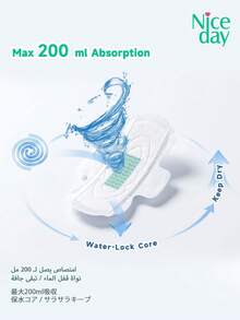 Niceday 285mm 8 piezas/paquete Toallas sanitarias con iones negativos para uso nocturno, eliminación de olores para áreas íntimas, alta absorbencia, absorción rápida, secas y sin picazón, toallas menstruales gruesas, toallas para el cuidado del periodo, protectores diarios - 285 mm (64 unidades/8 paquetes) - Ver 6
