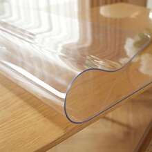 Clear Table Cover Protector Thick Plastic Table Cover, Table Protector For Dining Room Table, Waterproof Vinyl Tablecloth Table Pad Mat For Kitchen, Dresser, Writing Desk - Transparent - View 9