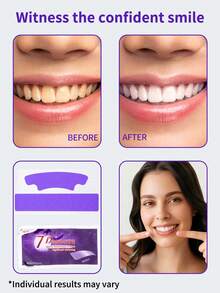 7D White & Purple Teeth Whitening Strips Color Correction 7/14/21/28/42 Pairs Peroxide-Free Gentle Removal Of Coffee Tea Smoke Stains Ultra-Thin Adhesive 7-Day Visible Whitening Suitable For Dating Party Daily Care - 打條 - 查看 4