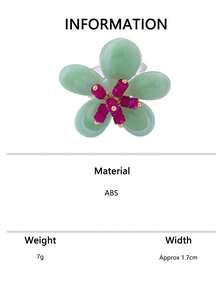 1pc/2pcs Color Block Floral Ring, Handmade Translucent Flower Design, Niche Style, Exaggerated Index Finger Ring For Vacation And Travel Photography - Resin Ring - View 7