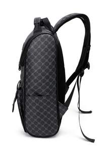 Fashion Minimalist Solid Color PU Backpack - Black - View 6