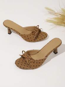 Women's Beige High Heel Sandals, Open Toe, Versatile Minimalist Style, Suitable For Summer - Khaki - View 8