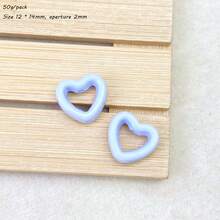 壓克力純色鏤空小愛心直孔珠 DIY 手機鍊條包掛飾鑰匙圈配件材料 - 彩色 - 查看 22