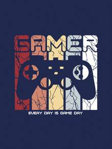 3pcs Boys Colorful Graffiti Game Controller Print Crew Neck Sweatshirt, Autumn/Winter Fashion Comfortable New Top - Multicolor - View 6